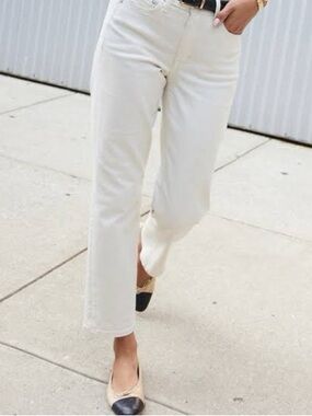 AYR the Frenchie Jean in cream size 25